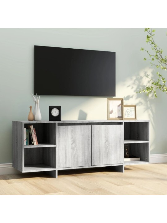Tv skapītis, pelēka ozolkoka, 130x35x50 cm, inženierijas koks