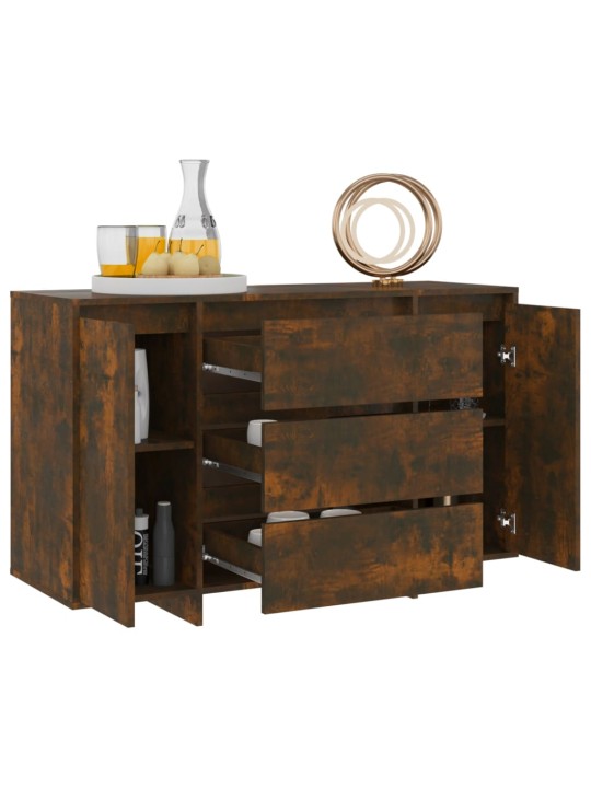 Kumode ar 3 atvilktnēm, ozolkoka, 120x41x75cm inženierijas koks
