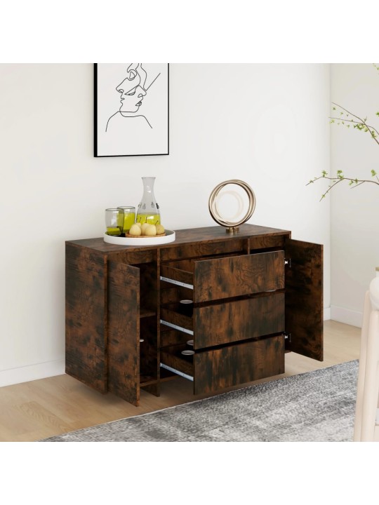 Kumode ar 3 atvilktnēm, ozolkoka, 120x41x75cm inženierijas koks