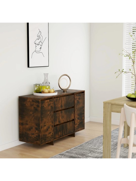Kumode ar 3 atvilktnēm, ozolkoka, 120x41x75cm inženierijas koks