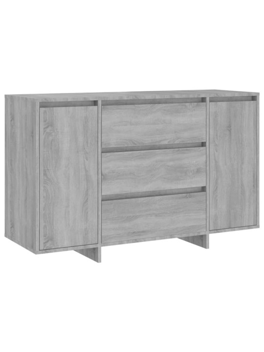 Kumode ar 3 atvilktnēm, pelēcīga, 120x41x75cm inženierijas koks
