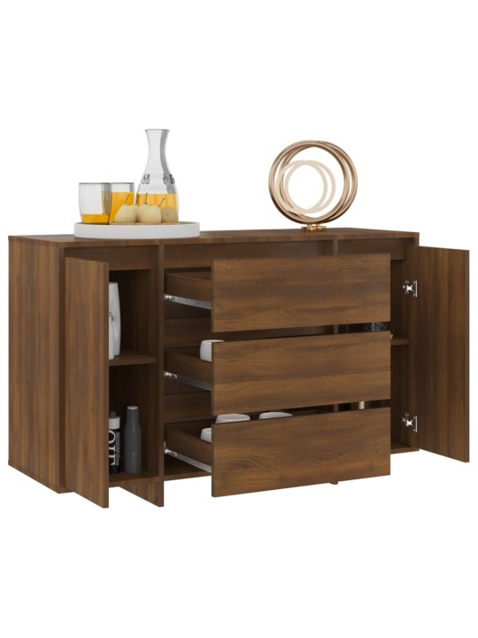Kumode ar 3 atvilktnēm, ozolkoka, 120x41x75cm inženierijas koks