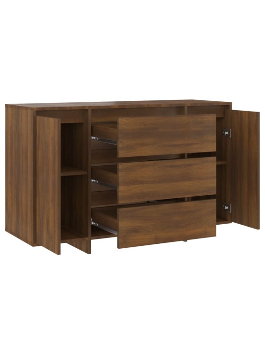 Kumode ar 3 atvilktnēm, ozolkoka, 120x41x75cm inženierijas koks