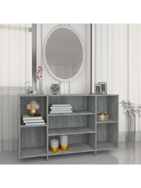 Kumode, pelēka ozolkoka krāsa, 120x30x75 cm, inženierijas koks