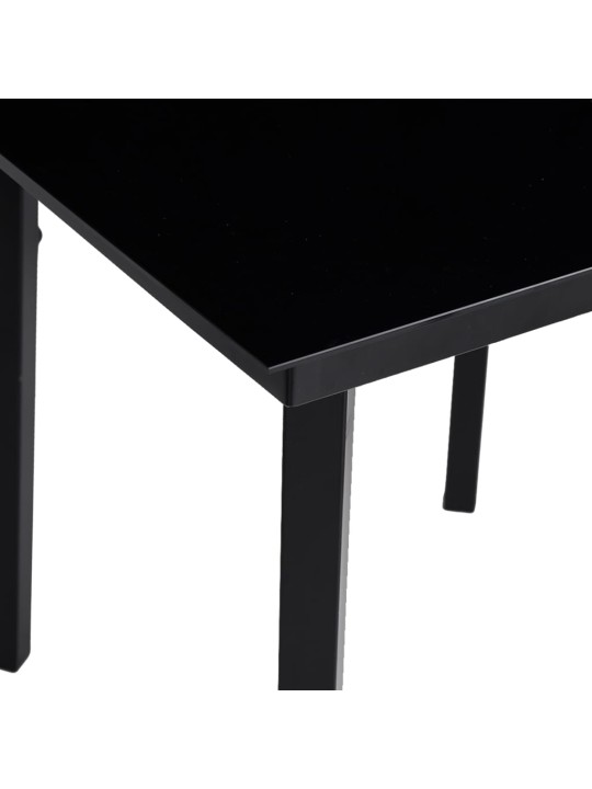 Dārza galds, melns, 140x70x74 cm, tērauds un stikls