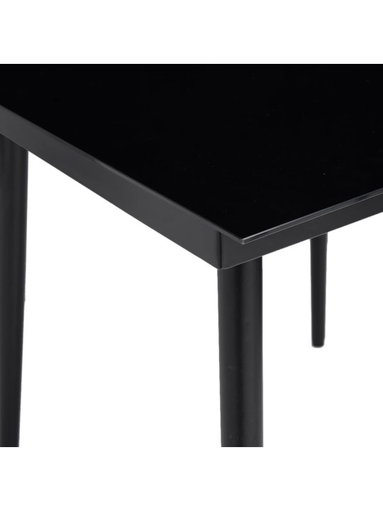 Dārza galds, melns, 140x70x74 cm, tērauds un stikls