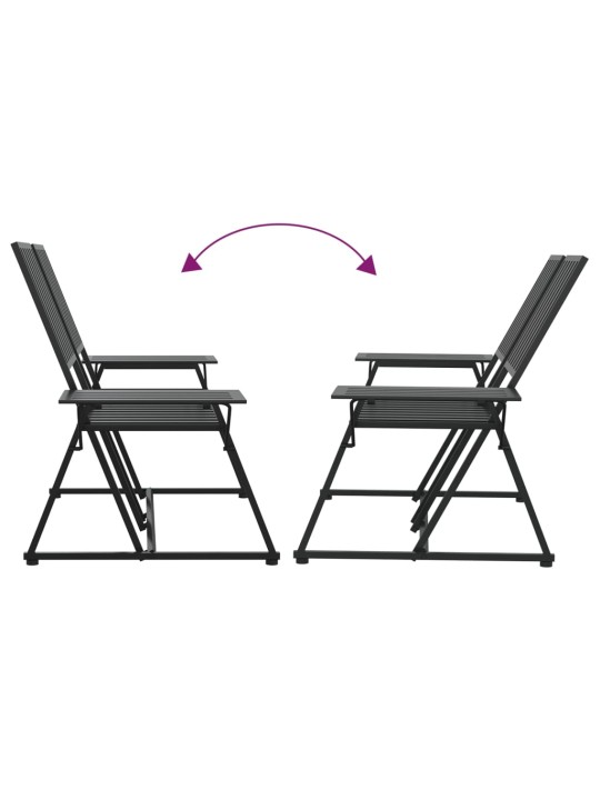 Divvietīgs dārza sols, 165 cm, melns, tērauds