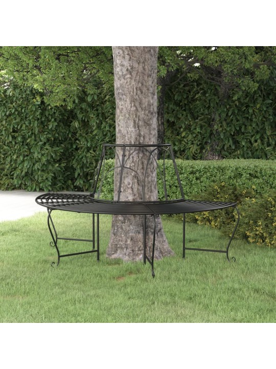 Sols, uzstādāms ap koku, pusapaļš, ø159 cm, melns tērauds