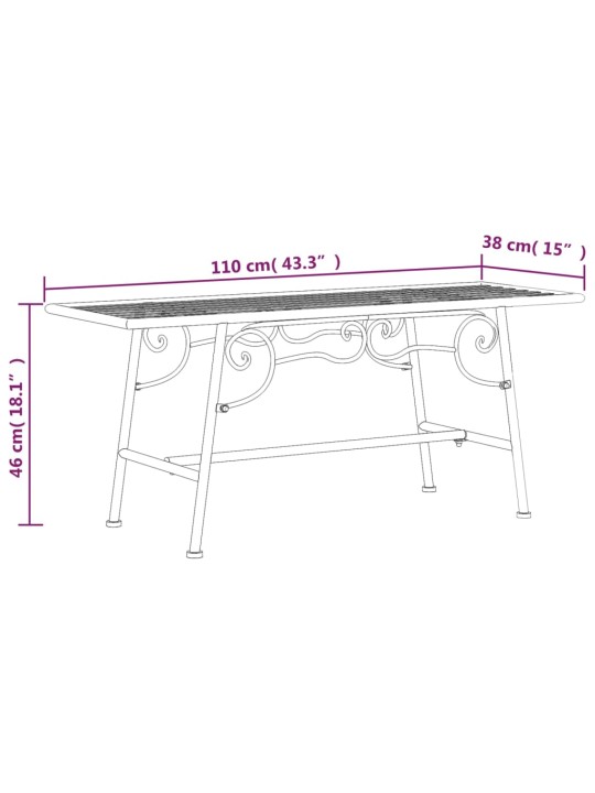 Sols, uzstādāms ap koku, 110 cm, melns tērauds
