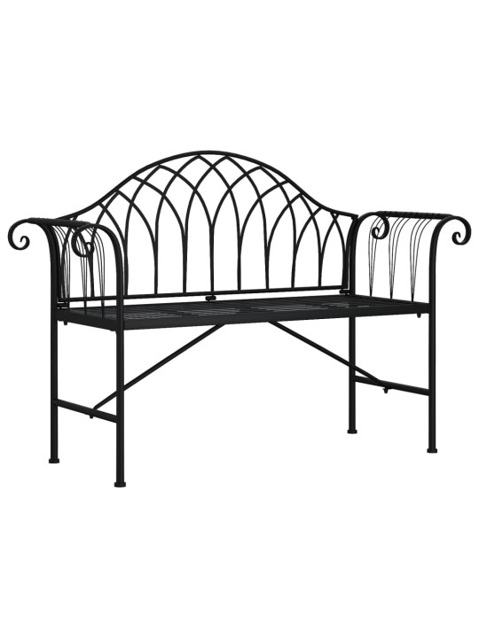 Divvietīgs dārza sols, 128 cm, melns, tērauds