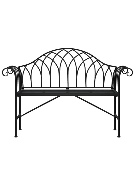 Divvietīgs dārza sols, 128 cm, melns, tērauds