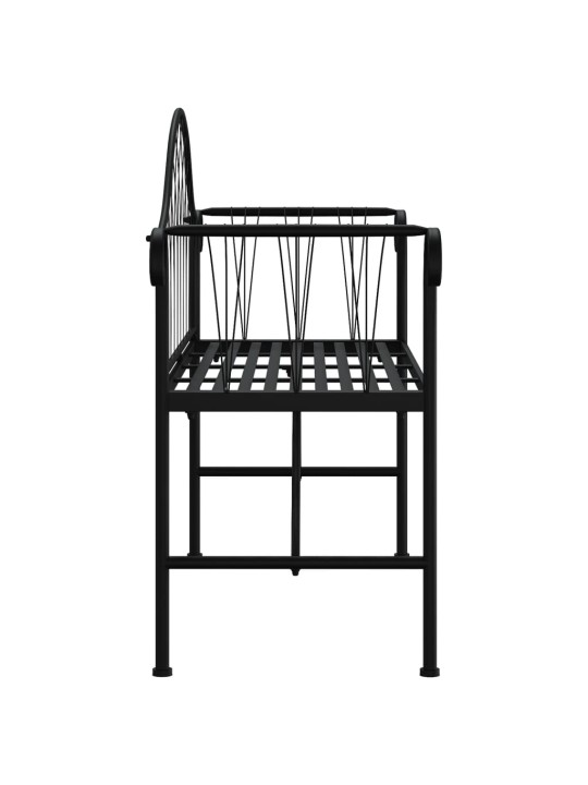 Divvietīgs dārza sols, 128 cm, melns, tērauds