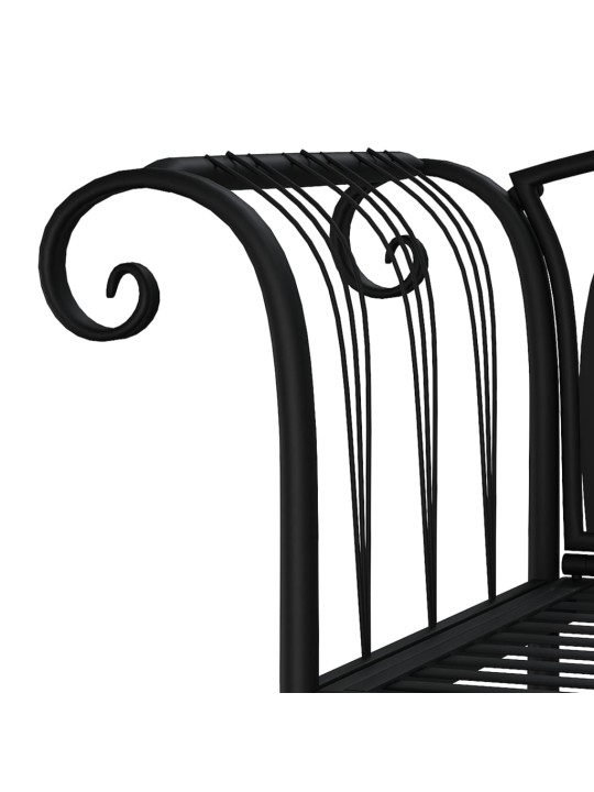 Divvietīgs dārza sols, 128 cm, melns, tērauds
