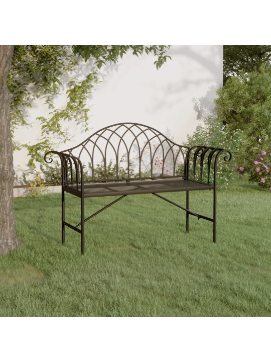 Divvietīgs dārza sols, 128 cm, melns, tērauds