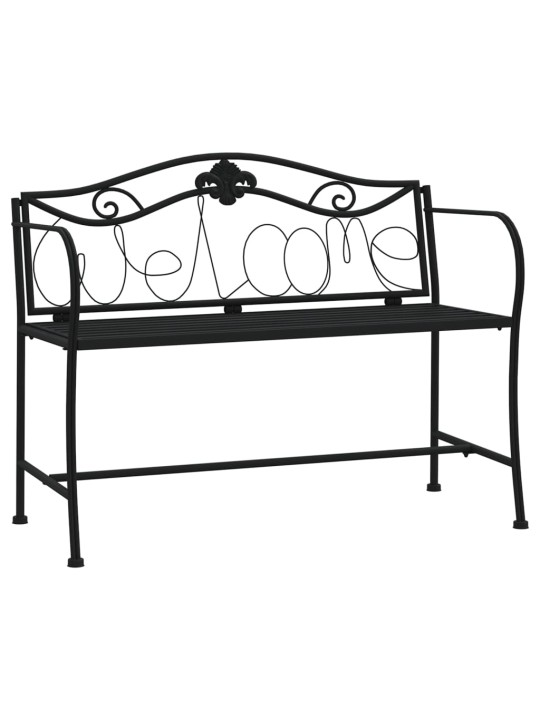 Divvietīgs dārza sols, 104 cm, melns, tērauds