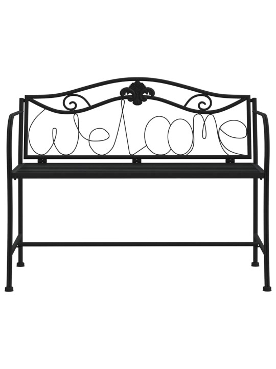 Divvietīgs dārza sols, 104 cm, melns, tērauds