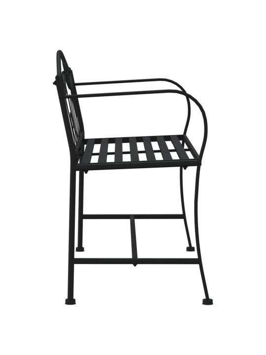 Divvietīgs dārza sols, 104 cm, melns, tērauds