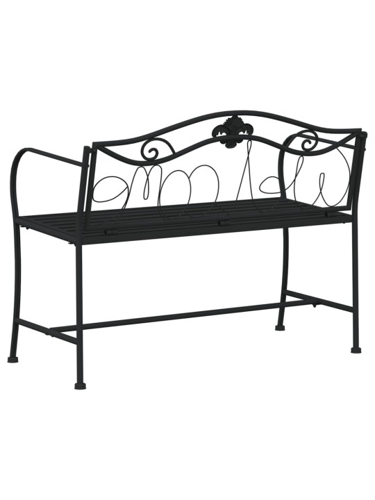Divvietīgs dārza sols, 104 cm, melns, tērauds