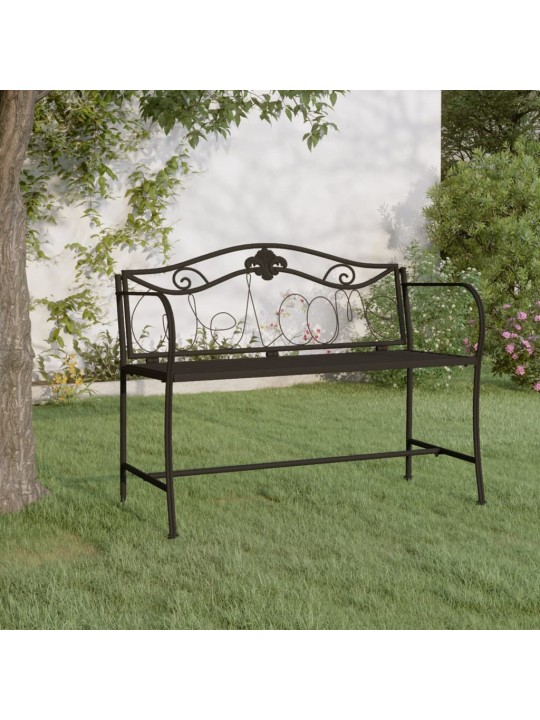 Divvietīgs dārza sols, 104 cm, melns, tērauds