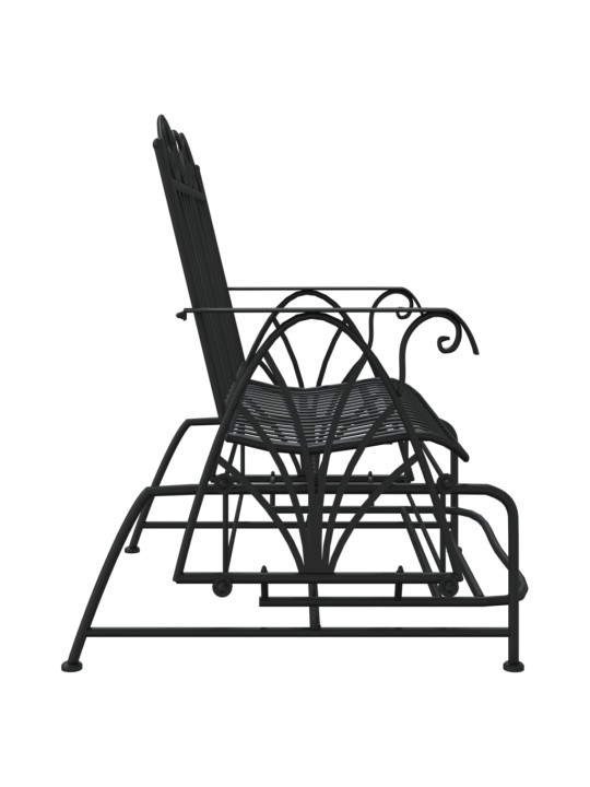 Divvietīgs dārza šūpuļsols, 114 cm, melns, tērauds
