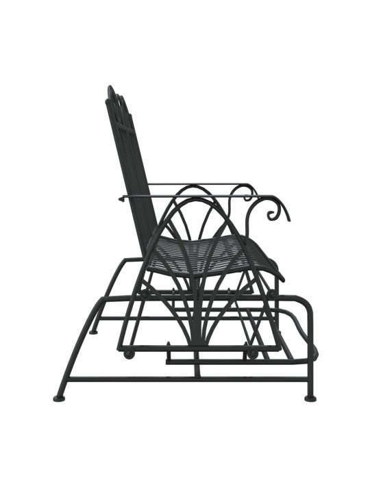Divvietīgs dārza šūpuļsols, 114 cm, melns, tērauds