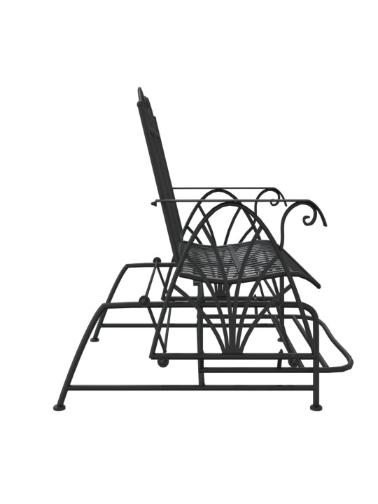 Divvietīgs dārza šūpuļsols, 114 cm, melns, tērauds