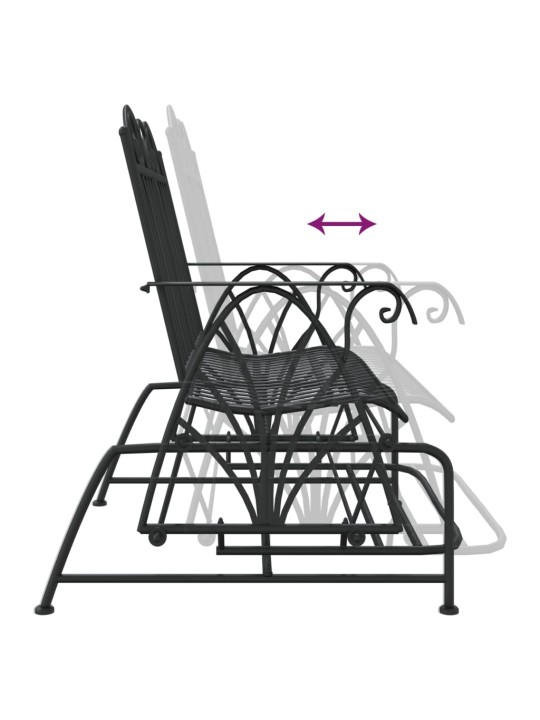 Divvietīgs dārza šūpuļsols, 114 cm, melns, tērauds