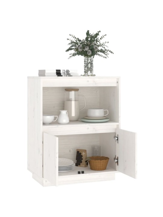 Kumode, balta, 60x34x75 cm, priedes masīvkoks