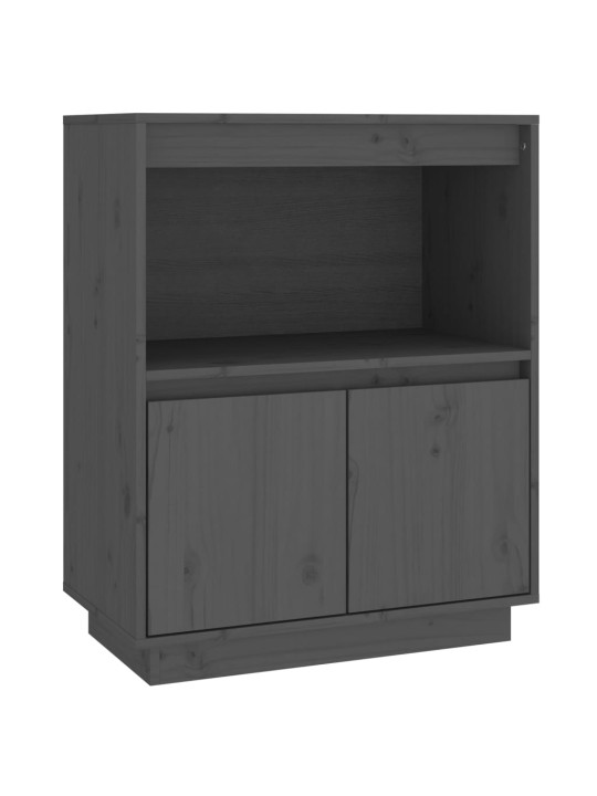 Kumode, pelēka, 60x34x75 cm, priedes masīvkoks