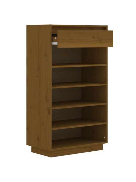 Apavu plaukts, medus brūns, 60x34x105 cm, priedes masīvkoks