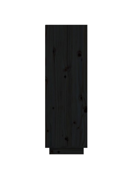 Apavu plaukts, melns, 60x34x105 cm, priedes masīvkoks