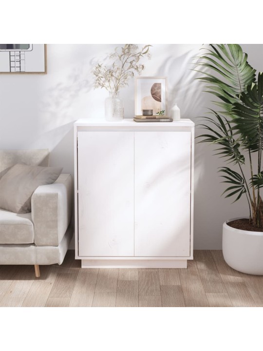 Kumode, balta, 60x34x75 cm, priedes masīvkoks