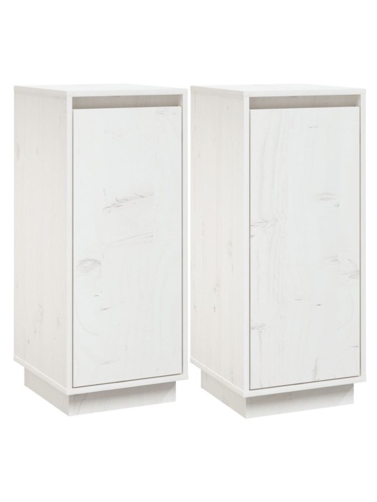 Kumodes, 2 gab., baltas, 31,5x34x75 cm, priedes masīvkoks