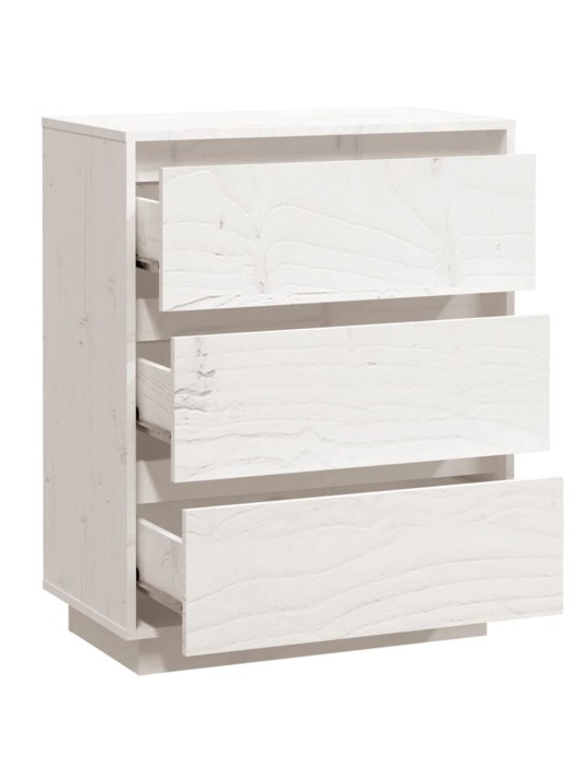 Kumode, balta, 60x34x75 cm, priedes masīvkoks