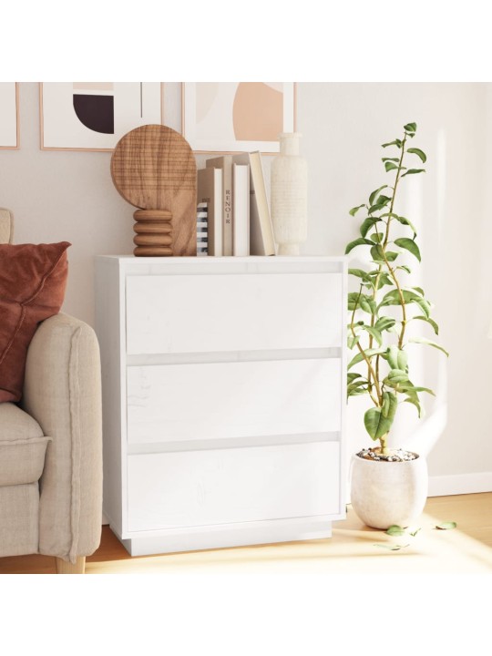 Kumode, balta, 60x34x75 cm, priedes masīvkoks