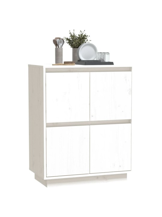 Kumode, balta, 60x34x75 cm, priedes masīvkoks
