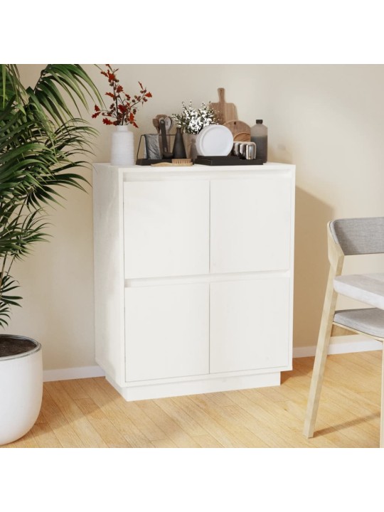 Kumode, balta, 60x34x75 cm, priedes masīvkoks