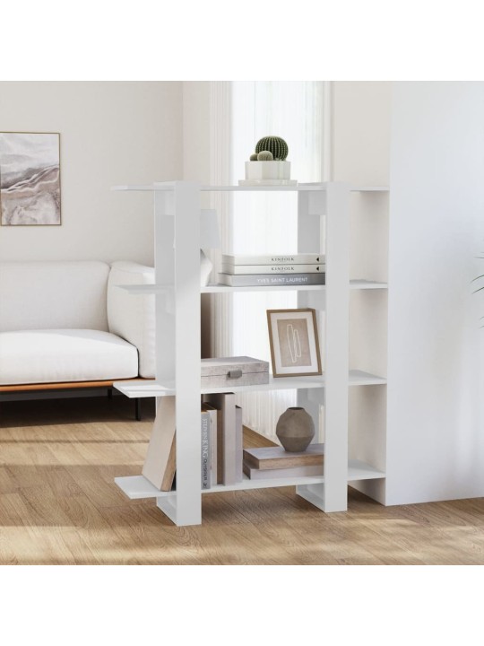 Grāmatu plaukts, aizslietnis, balts, 100x30x123,5 cm
