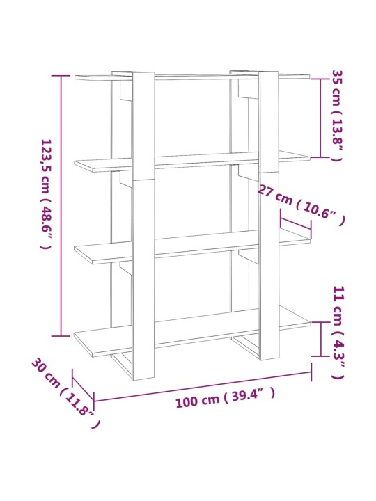 Grāmatu plaukts, aizslietnis, melns, 100x30x123,5 cm