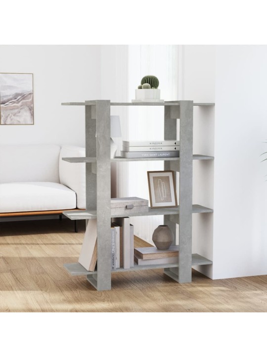 Grāmatu plaukts, aizslietnis, betona pelēks, 100x30x123,5 cm