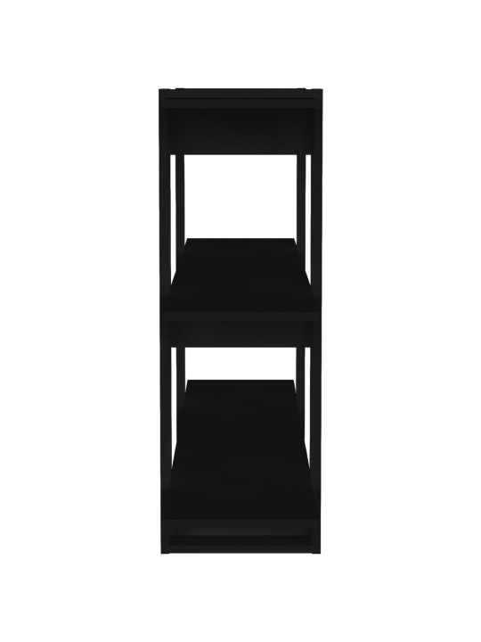 Grāmatu plaukts, aizslietnis, melns, 100x30x87 cm