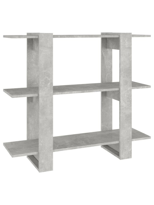 Grāmatu plaukts, aizslietnis, betona pelēks, 100x30x87 cm