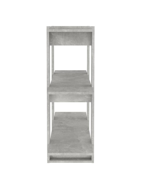 Grāmatu plaukts, aizslietnis, betona pelēks, 100x30x87 cm