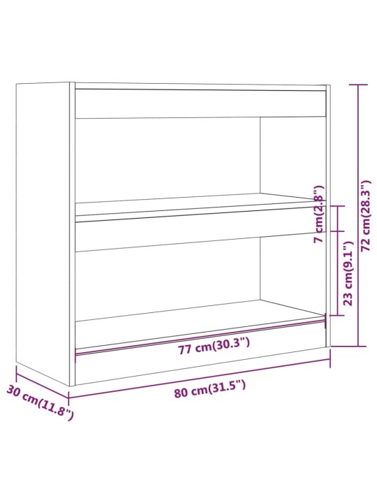 Grāmatu plaukts, aizslietnis, melns, 80x30x72 cm