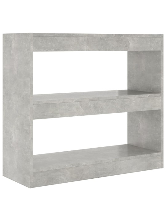 Grāmatu plaukts, aizslietnis, betona pelēks, 80x30x72 cm
