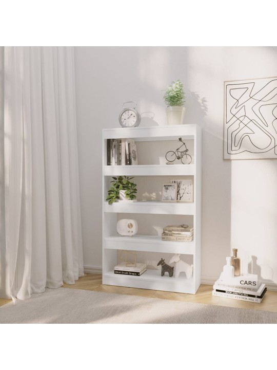 Grāmatu plaukts, balts, 80x30x135 cm, skaidu plāksne
