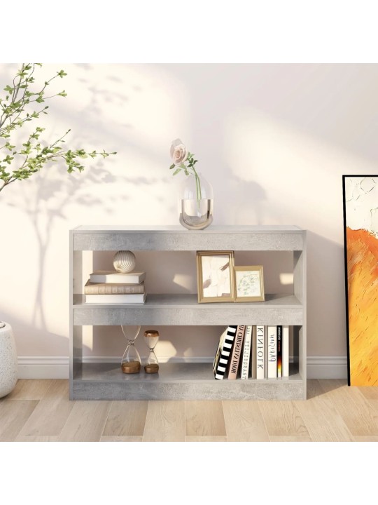Grāmatu plaukts, aizslietnis, betona pelēks, 100x30x72 cm