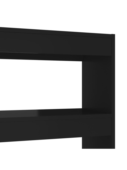 Grāmatu plaukts, aizslietnis, melns, 100x30x135 cm