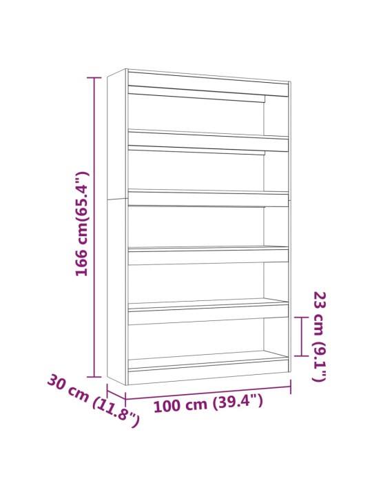 Grāmatu plaukts, aizslietnis, melns, 100x30x166 cm
