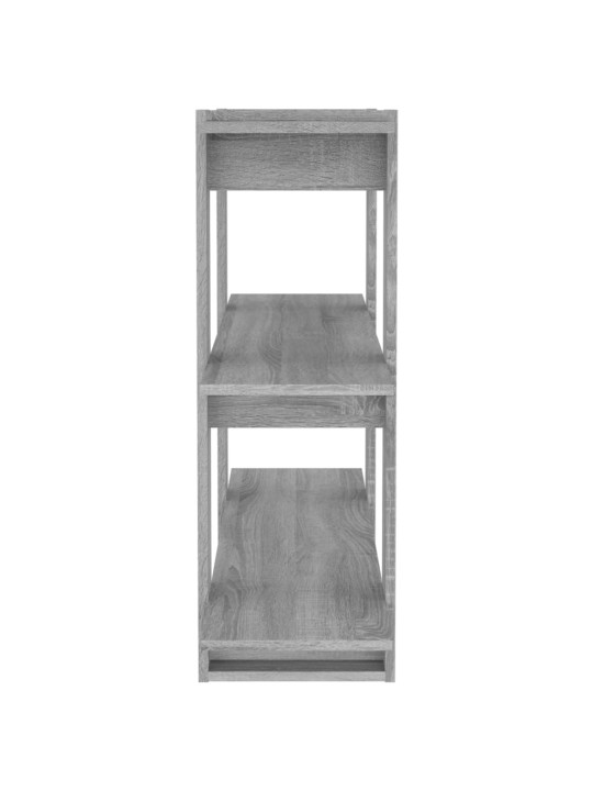 Grāmatu plaukts, aizslietnis, pelēcīga ozolkoka, 100x30x87 cm